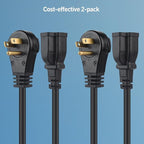 Cable Matters 2-Pack 16 AWG 360° Rotating Flat Plug Extension Cord - 3ft - Image 7