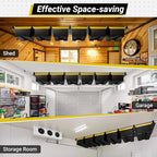 6-bin Overhead Garage Storage Rack, Ceiling Storage Racks Heavy Duty, Powder - Image 7