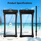 CACOE Floating Universal IPX8 Waterproof Phone case 2 Pack-Up to 7.0", - Image 5