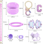 9PCS Purple for Stanley Cup Accessories Set Bling Initials Bow Charms for - Image 3