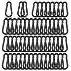 Black Carabiner, Heavy Duty Galvanized Steel Spring Snap Hook Carabiner Clips by High-PQ