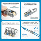 6-Pack Paracord Adjusters, Rope Tightening Tool & Tensioner, Heavy-Duty Roller - Image 2