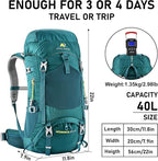 N NEVO RHINO 40L Internal Frame Hiking Backpack - Image 8