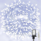 180FT 500LED Extra-Long String Lights Indoor Outdoor Clear Wire, Cold White by KAQ