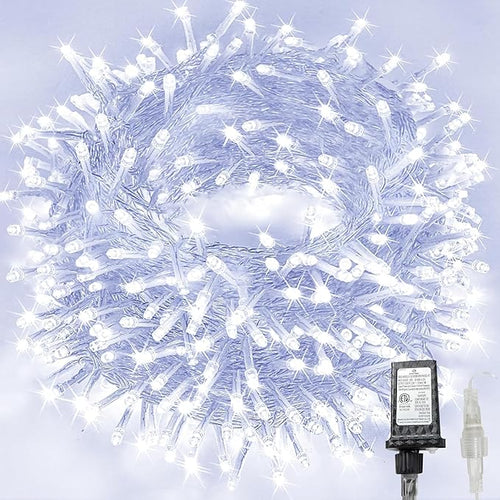 180FT 500LED Extra-Long String Lights Indoor Outdoor Clear Wire, Cold White by KAQ
