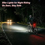 Ascher Ultra Bright USB Rechargeable Bike Light Set, Powerful Bicycle Front - Image 6