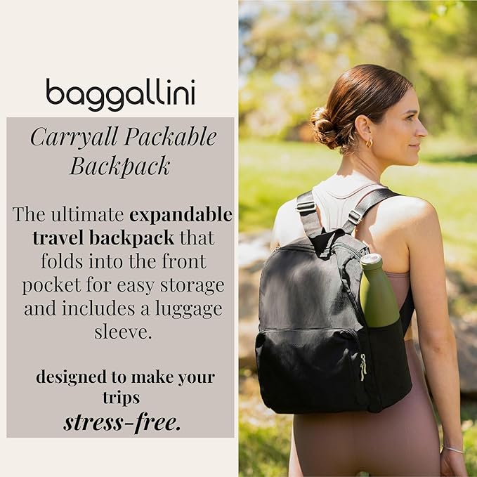 Baggallini Women's Carryall Packable Backpack, Midnight Blossom - Image 2