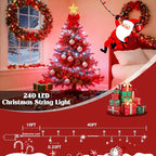 88FT 240LED Extra-Long Connectable String Lights Indoor Outdoor Clear Wire - Image 6