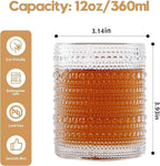 HomeVogue Hobnail Drinking Glasses Set of 6, 12 oz Vintage Glassware Set - Image 2