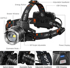 NJ FOREVER LED Rechargeable Headlamp, 3000 Lumens Super Bright Head Lamp - Image 7