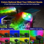 nipify 4 Pack Solar Spot Lights Outdoor Color Changing, 7 Modes Halloween RGB - Image 2