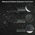 3Pack Outdoor Extension Cord Safety Cover, 11.2x6 Inch, 600D Canvas Oxford - Image 3