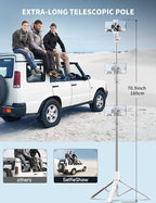 71" Cell Phone Selfie Stick Tripod, Smartphone Tripod Stand - Image 2