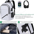 FENGDONG Durable Waterproof Travel Laptop Backpack 17.3 inch, Large College - Image 2