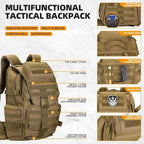 50L Military Tactical Backpack 3 Day Assault Pack Molle Daypack Hiking Backpack - Image 3