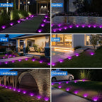 Peasur Solar Ground Lights Outdoor, 8 Pack Flat Solar Powered Disc Lights - Image 6