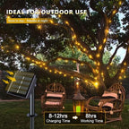 JMEXSUSS 4 Pack 100 LED Solar Fairy Lights, 33ft Warm White Solar String Lights - Image 5
