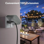 BN-LINK 15 ft Indoor/Outdoor Extension Cord 16/3 SJTW, Water & Weather Resistant - Image 6