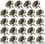 Peasur Solar Ground Lights Outdoor, 24 Pack Flat Solar Powered Disc Lights by Peasur