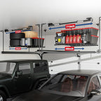 FLEXIMOUNTS Overhead Garage Storage Rack Lift, 4x4 Ft Heavy-Duty Garage Ceiling - Image 7