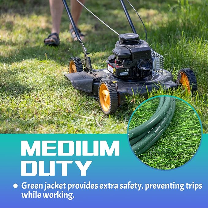 Indoor Outdoor Extension Cord 15 FT, 16/3 SJTW Weatherproof Green Electrical - Image 6