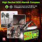 Emergency Radio with Solar & Hand Crank Radio 22200mWh NOAA Emergency Weather - Image 2