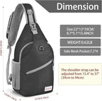 ZOMAKE Sling Bag, Small Crossbody Sling Backpack, Water Resistant Shoulder - Image 2