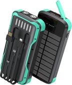 Solar Charger Power Bank, PD 20W Fast Charging External Batter, 40000mAh by SOXONO