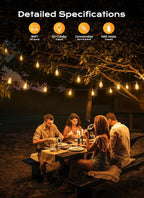 Brightown Outdoor String Lights, 180FT 60+2 LED ST38 LED Patio Lights - Image 2