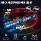 WORKPRO Rechargeable Pen Light, Mini Flashlight, 2 Pack Ultra-Compact EDC - Image 3