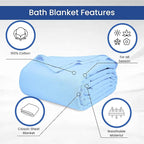 Linteum Textile 100% Cotton Hospital Patient Bath Blanket, Bed Bath Sheet - Image 3