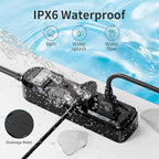 IPX6 Outdoor Power Strip Weatherproof, 10 FT SJT 16AWG Extension Cord 3 Wide - Image 2