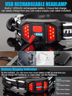 LED Headlamp Flashlight, 1000L 230° Broadbeam Headlight, USB C Rechargeable - Image 5