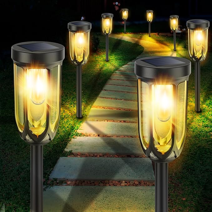 Barleit Solar Lights Outdoor 8 Pack, Solar Pathway Lights, Solar Lights Outdoor - Image 7