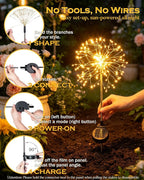 Solar Garden Lights Outdoor Yard Decorations, 8 Pack 150Leds Pathway Lights - Image 5