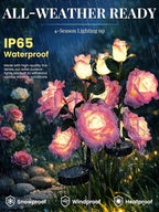 GIGALUMI Solar Lights Outdoor for Garden Decor, 3 Pack Solar Flower Lights - Image 3