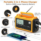 Eoxsmile NOAA Emergency Weather Radio - 5000mAh Solar/Hand Crank/Battery - Image 3