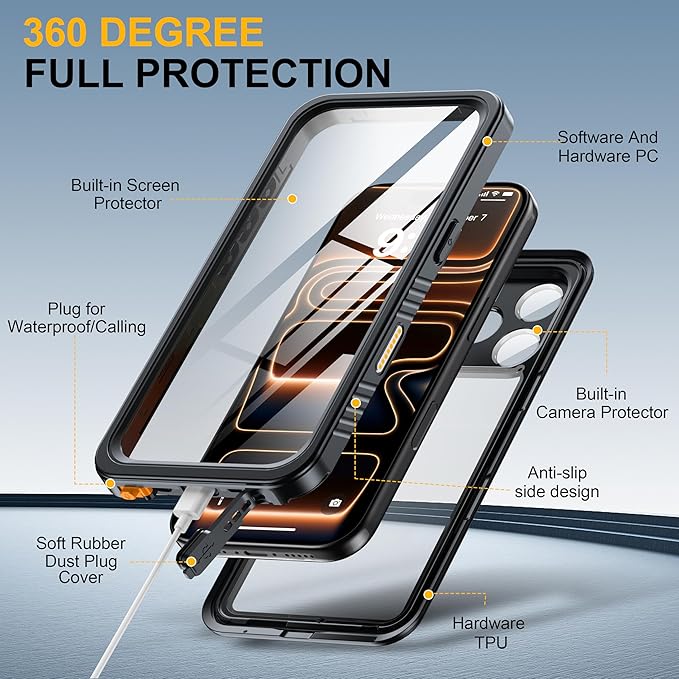 ANTSHARE for iPhone 17 Pro Case, IP68 Waterproof Shockproof Case, - 12 FT - Image 6