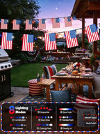 4th of July Decorations, Solar American Flag Lights Outdoor - Image 2