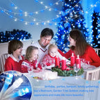 JMEXSUSS Blue and White String Lights Outdoor Indoor, 200 LED Christmas String - Image 5