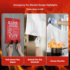 FJNATINH Fire Blankets Emergency - Image 4