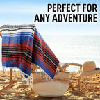 Hydration Nation Authentic Large Handwoven Mexican Striped Throw Blanket - Image 5