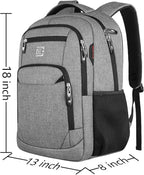Volher Laptop Backpack, Business Travel Anti Theft Slim Durable Laptops Backpack - Image 3