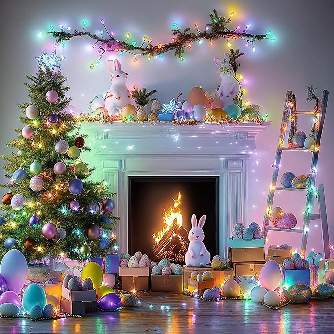 Dazzle Bright 300 LED Easter String Lights, 100 FT Colorful Connectable - Image 3