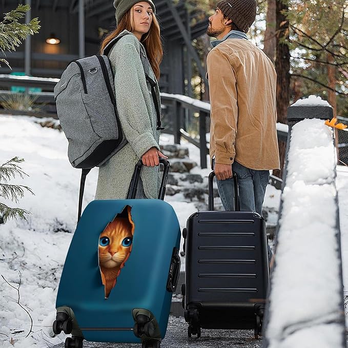 ANNA QUEEN 3D Cat Face Luggage Cover, Cute Peek Cat Suitcase Protector - Image 7