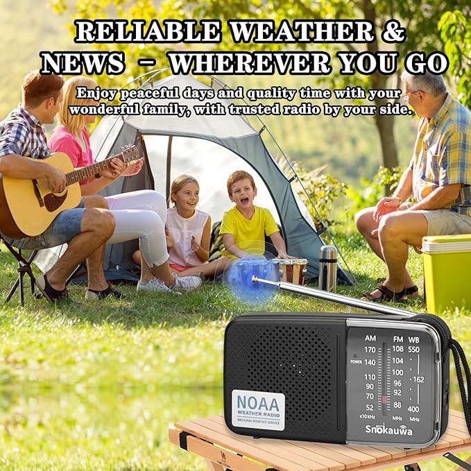 Portable AM FM Transistor Radio Battery Operated, NOAA Weather Radio - Image 6