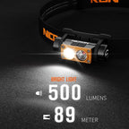 NICRON H15T Headlamp Rechargeable, 500 Lumens LED Headlamp - Image 4