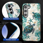 for Samsung Galaxy S23 Plus Case, HL2 Ocean Sea Turtle Nautical Map Hybrid 2 - Image 4