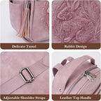Mini Backpack Purse for Women, Embossed Leather Small Backpack Fashion Travel - Image 6