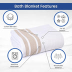 Linteum Textile Cotton Blended Hospital Patient Bath Blanket, Bed Bath Sheet - Image 3